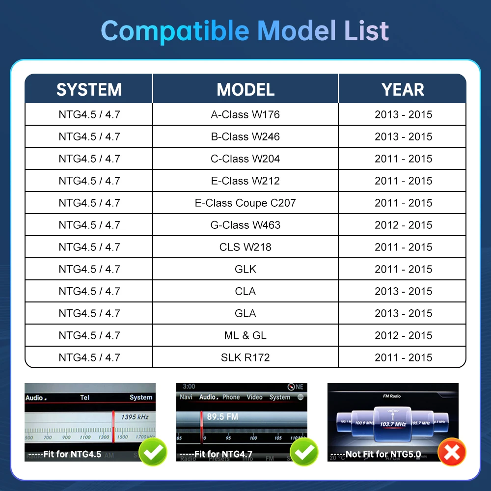 Road Top Decoder Wireless CarPlay Android Auto For Mercedes Benz A B C E Class NTG4.5 W246 CLA GLA W204 W212 C207 CLS ML GLK SLK