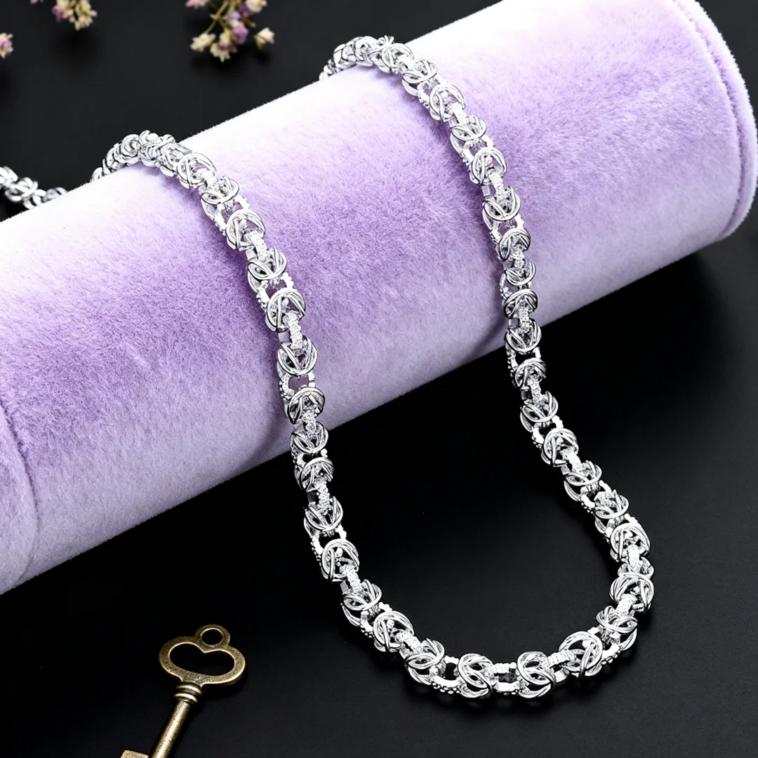 Original Designer 925 Sterling Silber einzigartige 8 mm Kreisketten Halskette für Männer Mode erschwinglicher Schmuck Hochzeit Verlobung