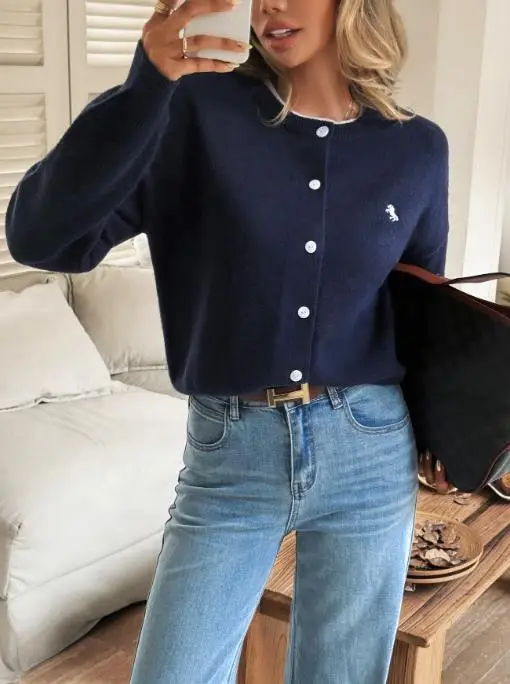 

Осень-зима 2022, простой однотонный жилет с длинными рукавами для отпуска, свитер, женская одежда, пуловеры, топы