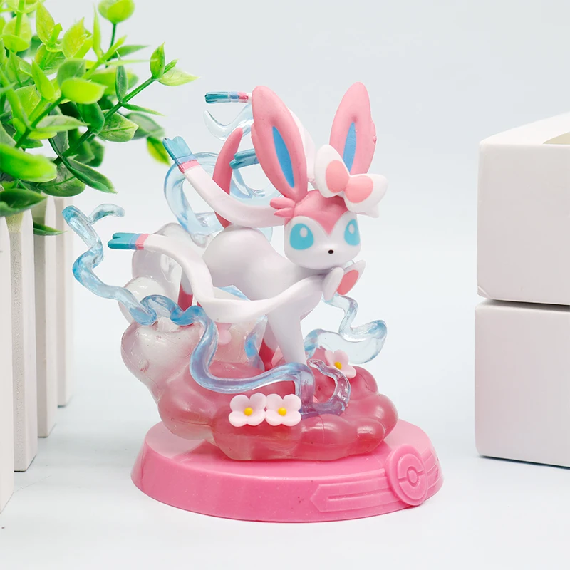 جديد 9 نمط البوكيمون Eeveelution Espeon Sylveon Glaceon Leafeon Vaporeon Umbreon Flareon Pokémon نموذج أنيمي الشكل الحلي لعبة