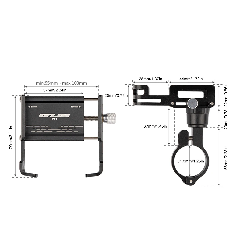Bicycle Mount Phone Holder Electric Scooter Phone Holder Universal Bike Cycling Phone Clamp Fit for 1.96 To 3.93 in Smartphone