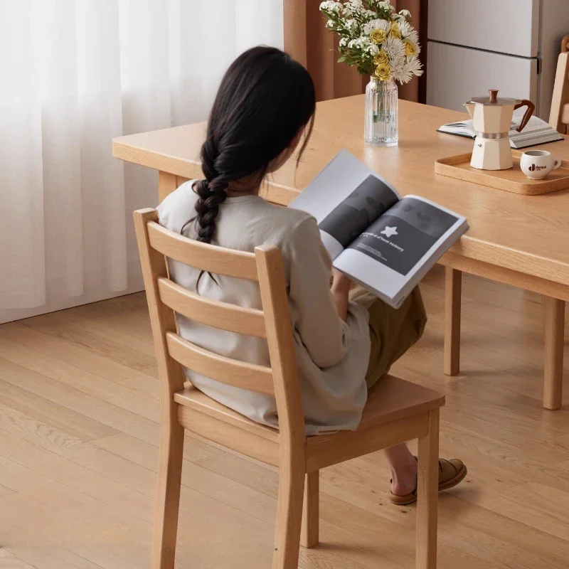 Dressing Stool Log Color Solid Wood Commercial Simple Modern Hotel Canteen Special Restaurant Dining Chairs Furniture Reading