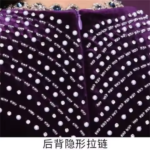 2025 Spring and Summer Dress Banquet Mom's Evening Dress Hot Diamond Large Size Dress Style Noble Lady Popular Quality Dress