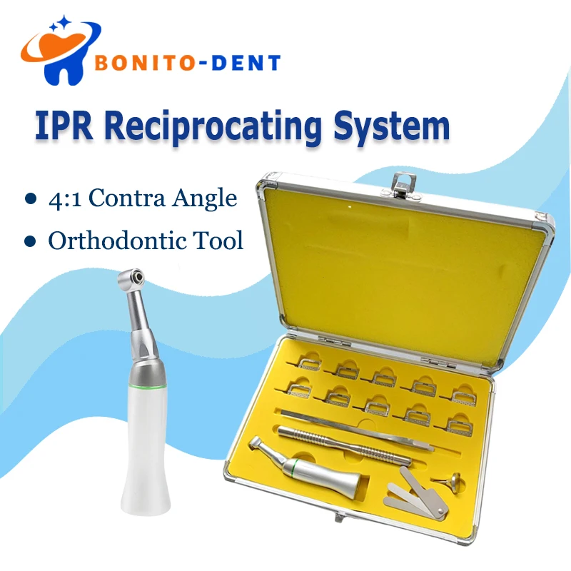 

Dental Equipment Orthodontic IPR System Reciprocating Interproximal Stripping Kits 4:1 Contra Angle Handpiece Dentist Tools