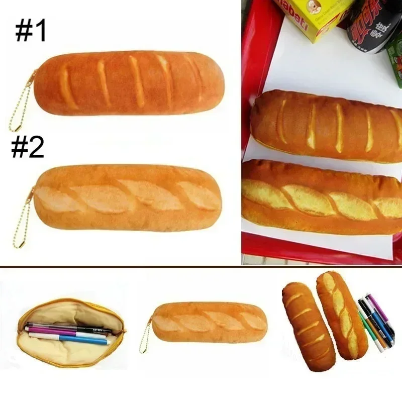 New Kawaii Bread Shape Pencil Case Large Capacity Fun Personality Pencil Case Childrens Gift Back To School Cute Stationery - view 4