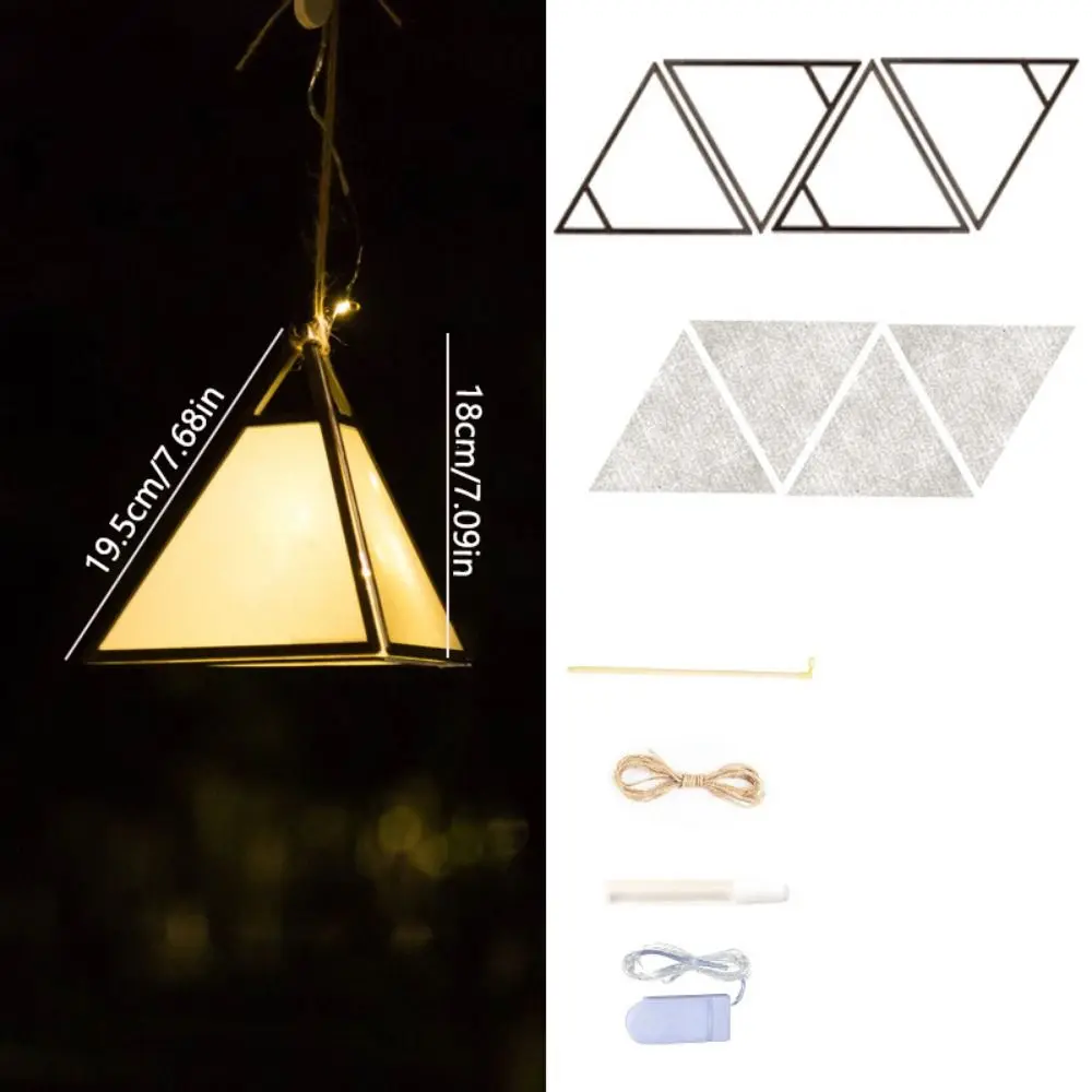 Wooden Mid-Autumn Festival Lantern LED Light Creative Handmade Hanging Lamp Drawing Chinese Style Art Lantern Mid-autumn