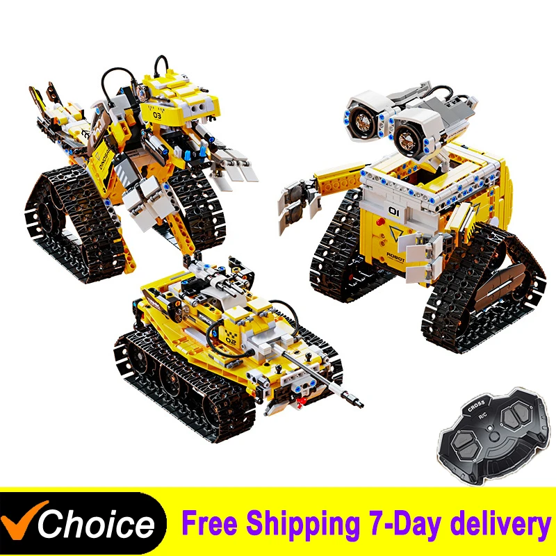 

New 700+pcs 3in1 Technical High-tech Programming Robot Diy Tank APP RC Building Blocks Bricks Sets toys Kid Moc Set Best Gifts