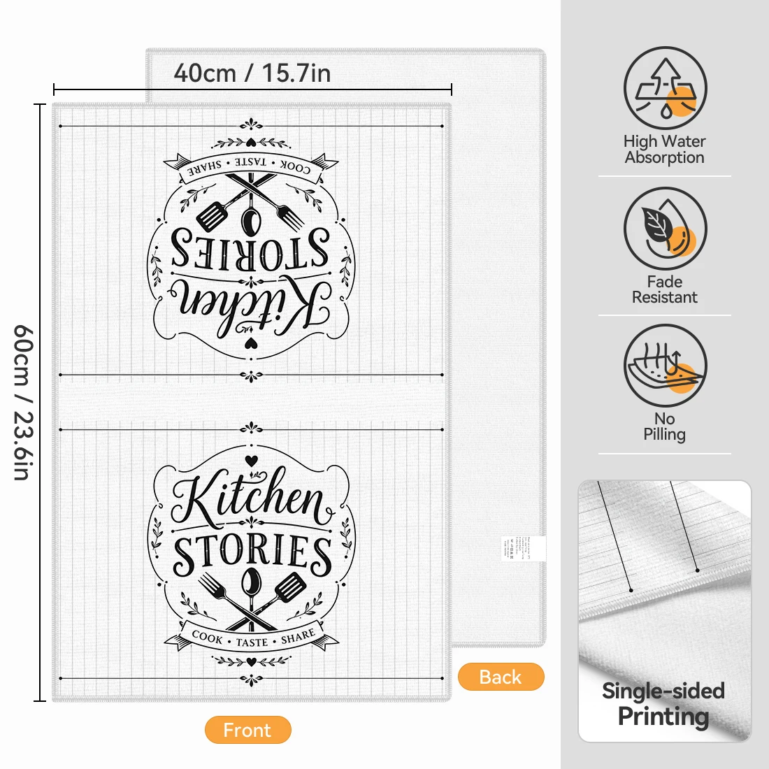 2pcs Set Kitchen Towels Hand Drawn Kitchenware Text DesignHand Towels Christmas Decorations For Home Noel Dish Towels Gifts