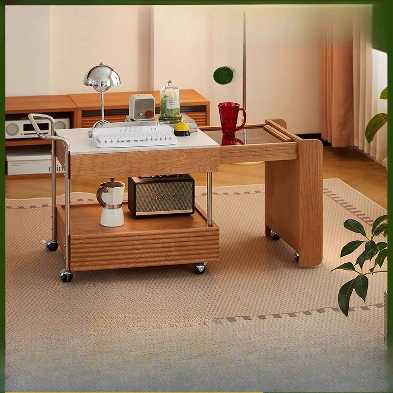 

Solid wood small table surrounding stove mobile tea cabinet rock slab tea table edge table