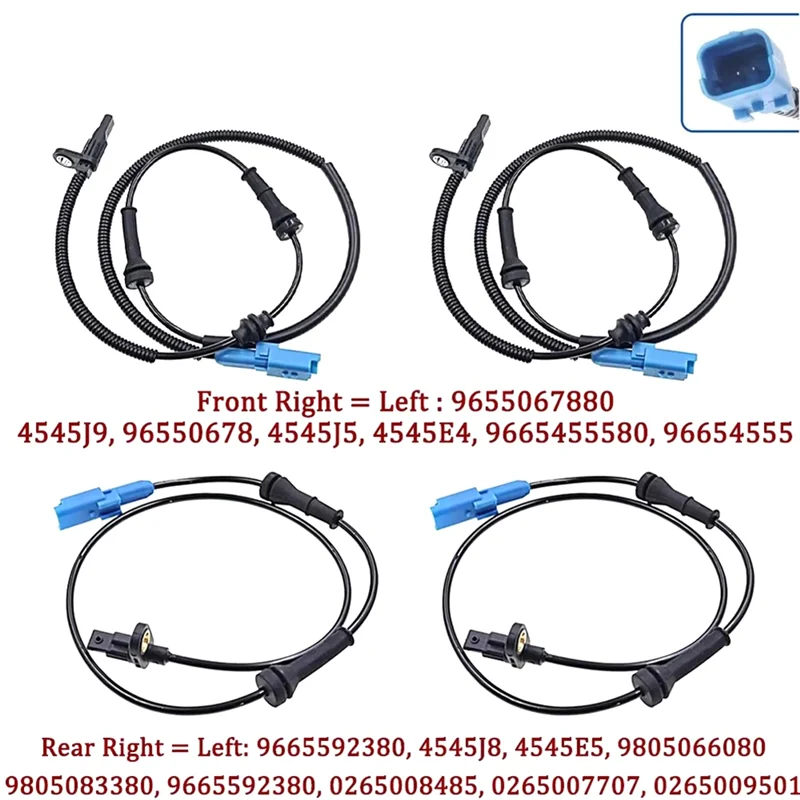 A04E-Front Rear ABS Speed Sensor For Citroen C-Elysee C3 DS3 207 208 301 2008 9655067880 9665592380 4545J9 4545J8 3