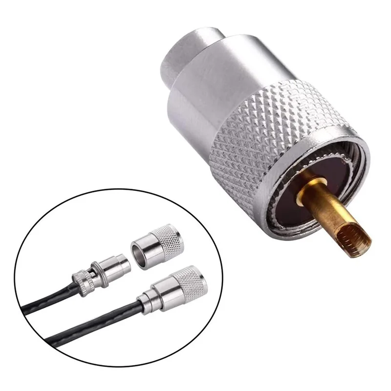 

B86B-50 Pack UHF/PL-259 Разъем для пайки с редуктором для коаксиального коаксиального кабеля RG8X, RG8, RG59, LMR-400, RG-213