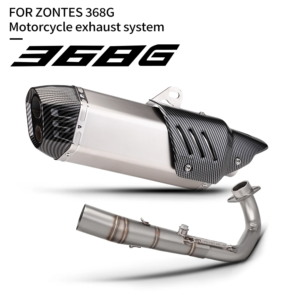 

ZONTES 368G/E Motorcycle Exhaust Full System Muffler with Link Pipe And Header Compatible with 368G Models Muffler