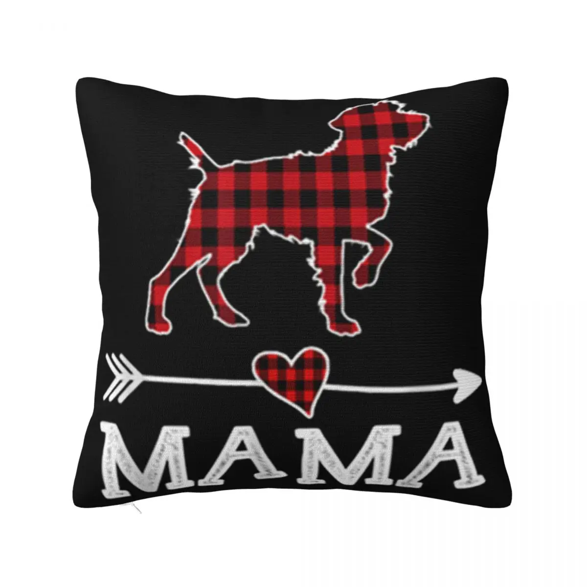 Official Womens Red Plaid Mama Wirehaired Pointing Griffon Dog Mom Great Quality Pillow Case