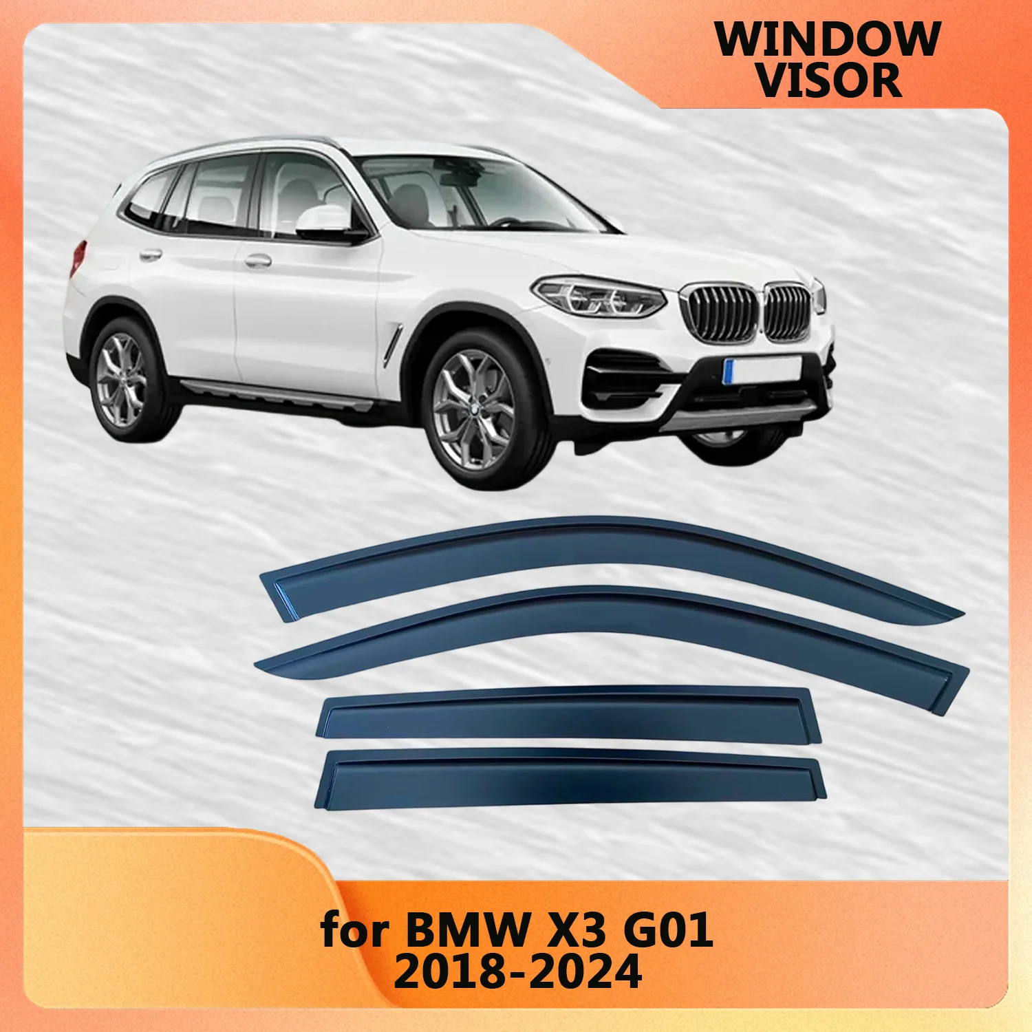 

Оконный козырек для BMW X3 G01 2018 2019 2020 2021 2022 2023 2024, ветрозащитные дефлекторы, защита от дождя, дверной козырек, вентиляционные шторы