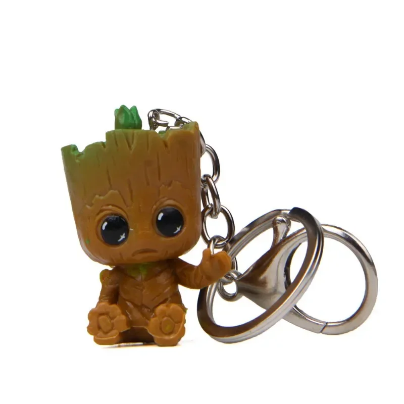 Anime kawaii spiderman dos desenhos animados groot chaveiro figura carro pingente crianças jóias acessórios brinquedos anime chaveiro presente