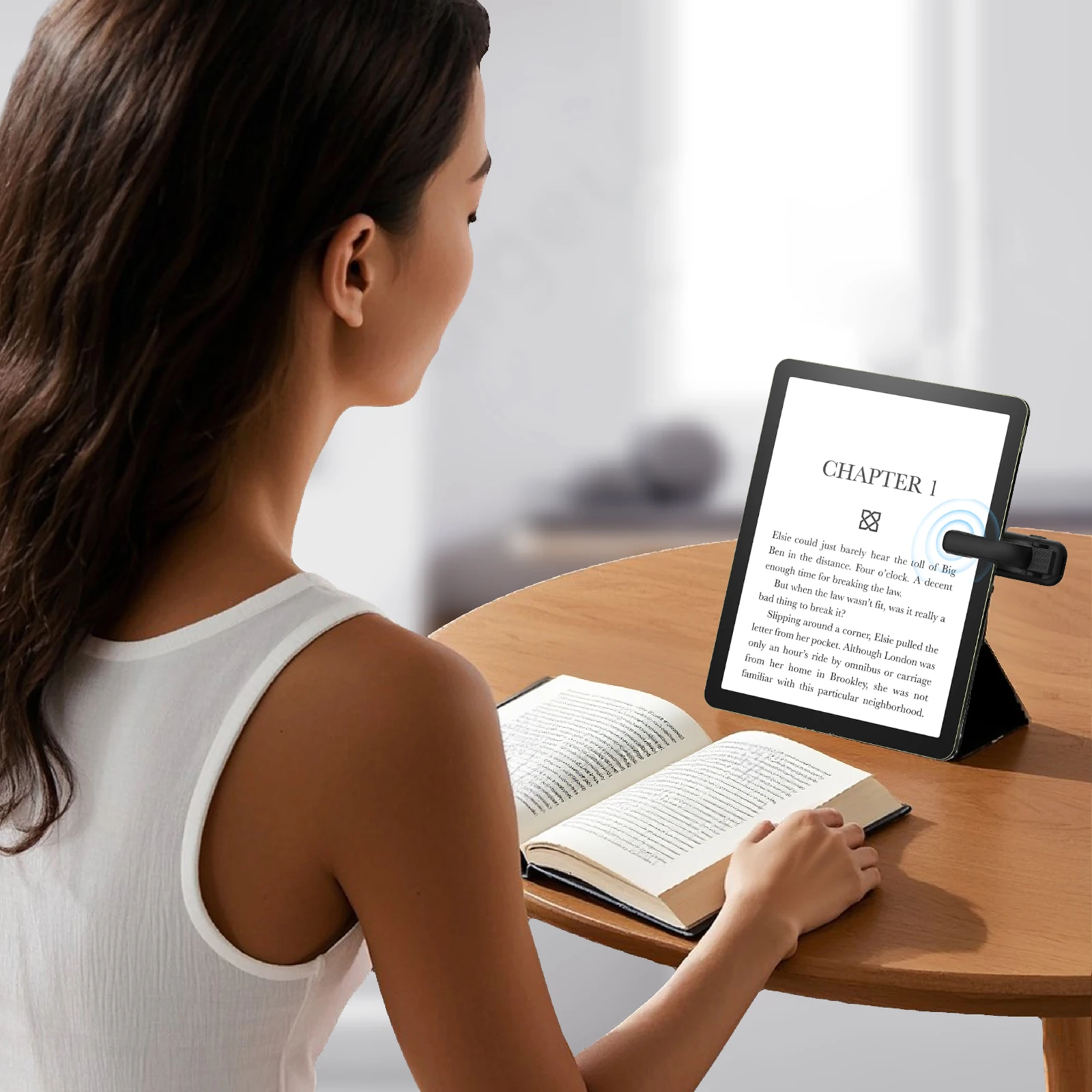 2-in-1 Page Turner Clicker Wireless Page Turner Remote Control E-Reader Phone Camera Record Trigger Remote for Kindle Paperwhite