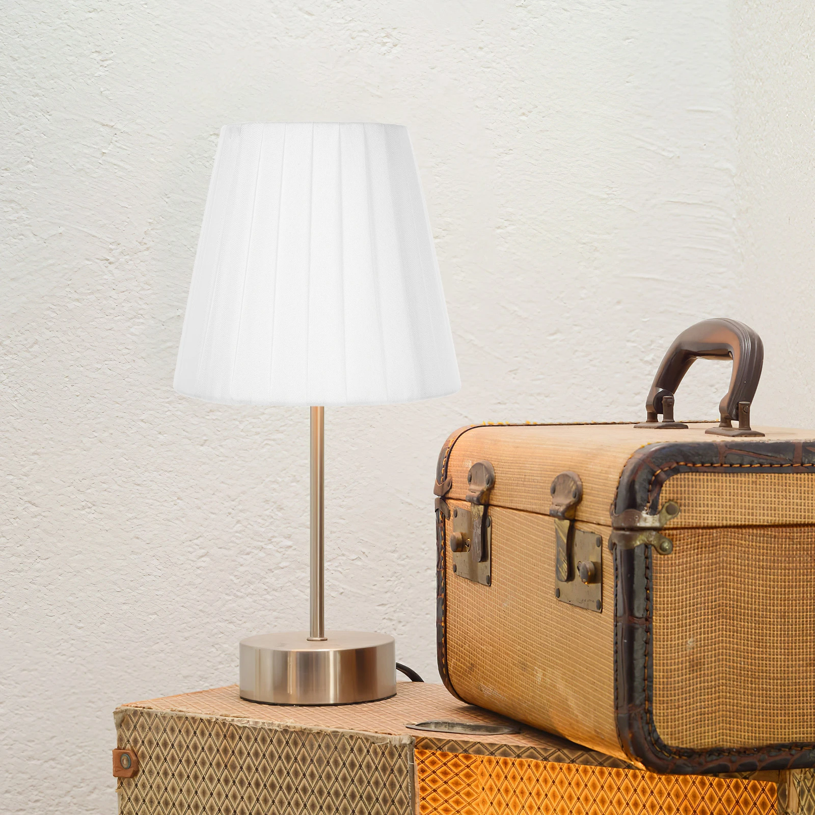 

Modern Fabric Lampshade 90x140x130 White Winding Cloth Strip E27 Clip Bulb Desk Bedside Table Floor Lamp Cover Shades Lighting