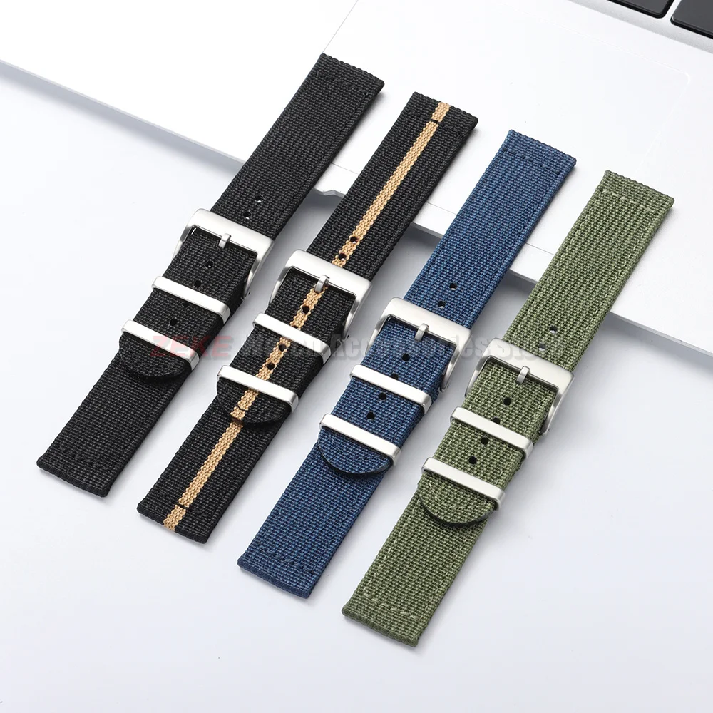18mm 20mm 22mm Geripptes Nylon-Uhrenarmband Zweiteiliges Militär-Sport-Armband für Herren und Damen Ersatzband für Omega Armband-Zubehör – Detail 4