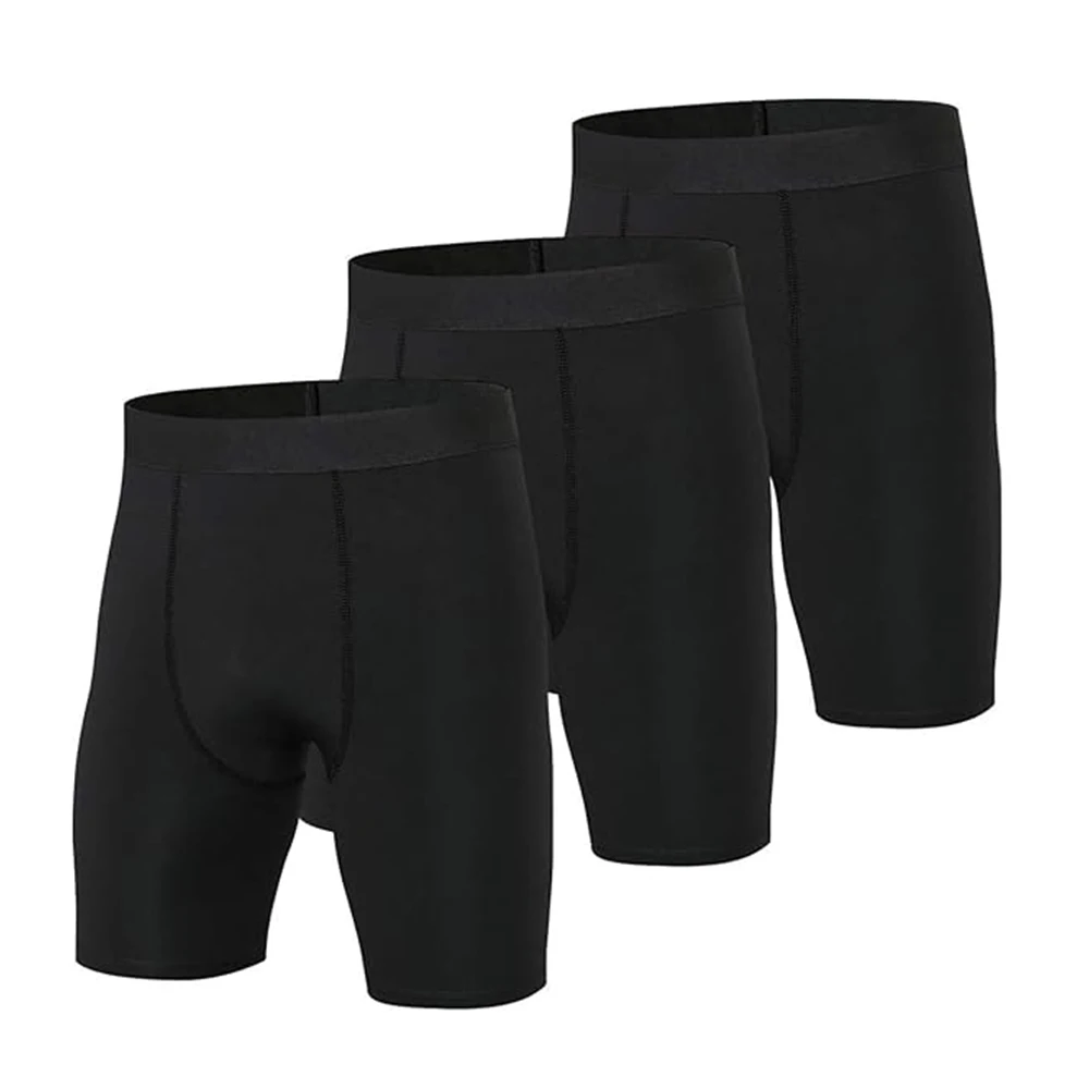 Calções de compressão de basquete masculino cueca atlética cuecas boxer de basquete, treino de desempenho esportivo, calças justas de basquete, pacote 3