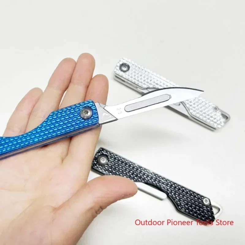 New Outdoor Camping Self Defense Box Unboxing Multi functional Knife, Comes with 10 No. 23 Blades, Keychain Mini Knife as a Gift