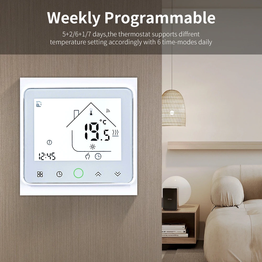 Tuya WiFi Thermostat for Electric/Water Heating/Gas Water Boiler Smart Temperature Controller Work for Alexa Google Yandex Alice