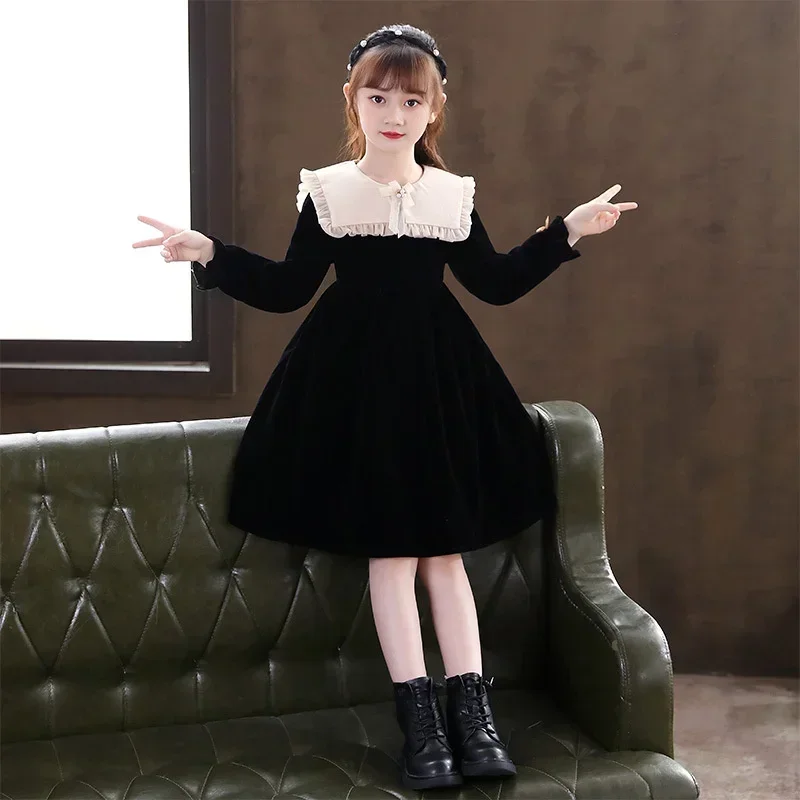 Girl Dress Kids Baby Party Evening Gown 2025 Fashion Spring Autumn Cotton Flower Girl Dress Vestido Robe Fille Children Clothing