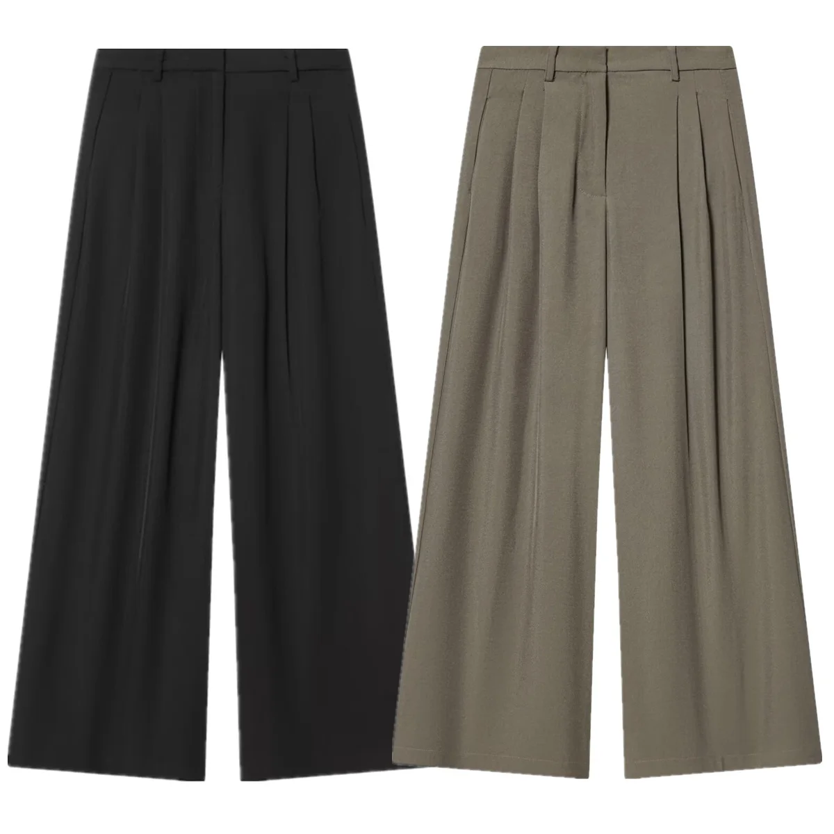 

Jenny&Dave Minimalist Women's Pants,Woman Clothes 2026 Spring French Eegant Pleated Wide Leg Pants Casual Pants For Women