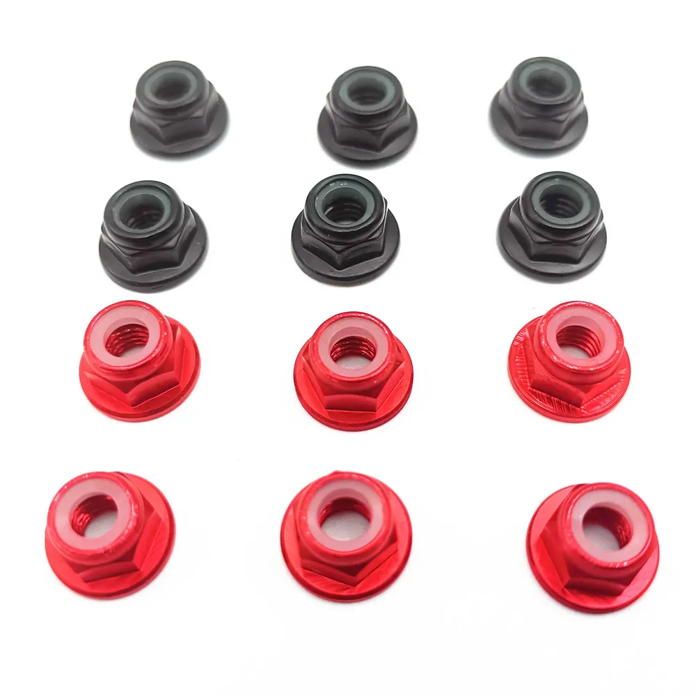 12pcs M5 Motor Screw Nuts Aluminum Alloy CW CCW Flange Nylon Insert Self-Locking Lock Nuts for RC FPV Racing Drone