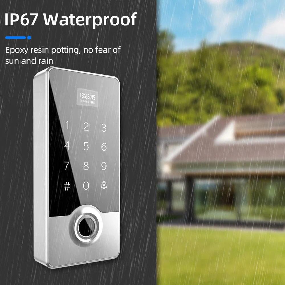 Smart Fingerprint Door Lock Touch Password Keypad IP67 Waterproof RFID Card Access Control System