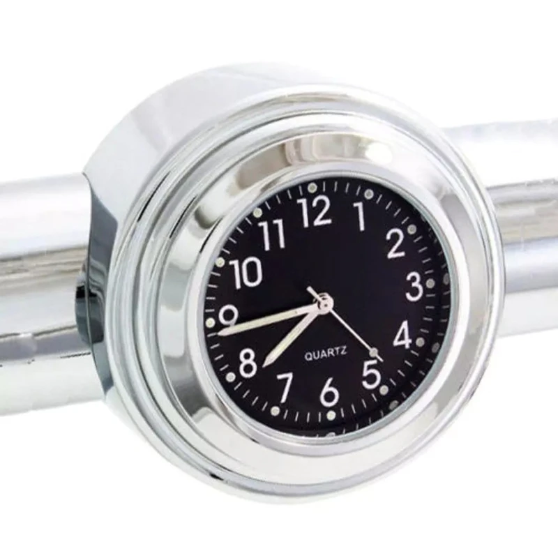 Motorbike Handlebar Clock Thermometer Waterproof Universal 7/8\