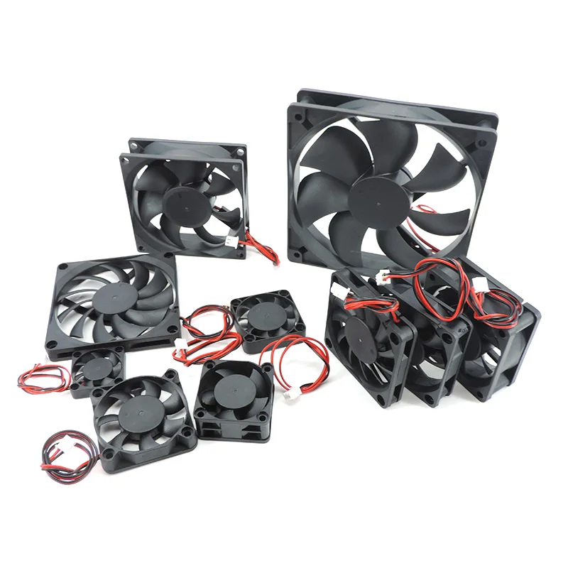 40MM 50MM 60MM 70MM 80MM 120MM DC 5V 12V 24V Cooling Fan Brushless Motor Case Quiet Fans 2PIN M20