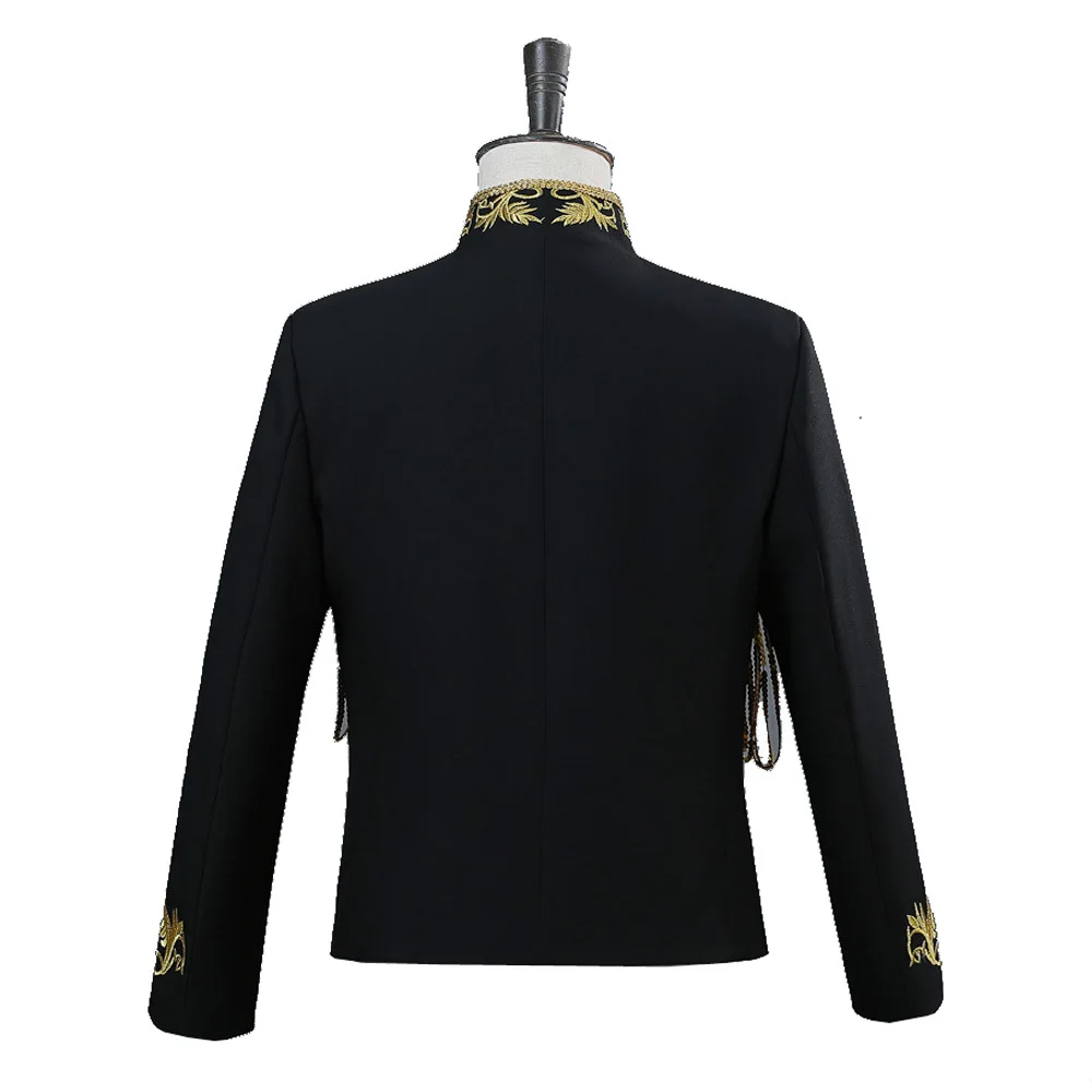Luxury Men's Long-sleeve Stand-up Collar Jacket with Sequin Embellishments—perfect for Nightclubs, Bars, DJs,Stage Performances.