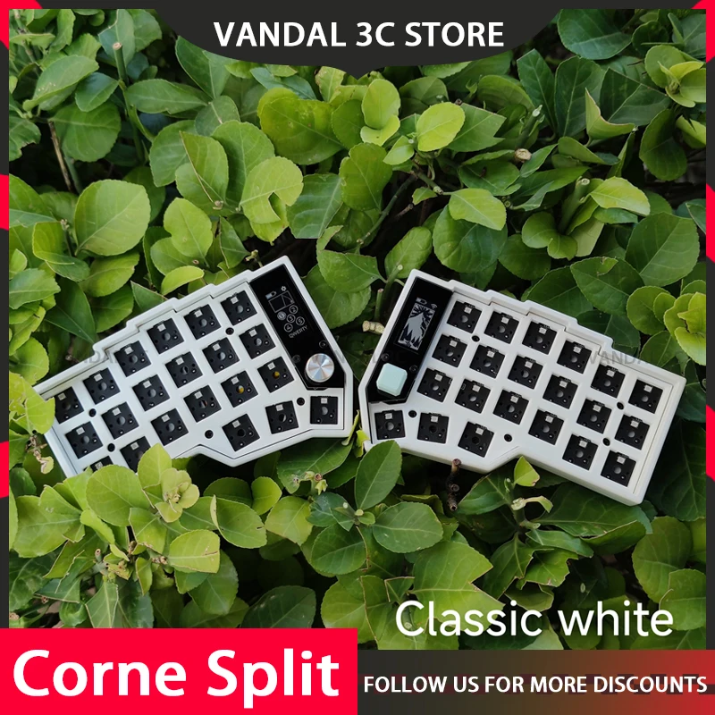 New Corne Split Keyboard Kit Wireless Keyboard Rgb Hot Swap E-Ink Screen Customize Kit For Zmk No Switch Keycap Split Keyboards