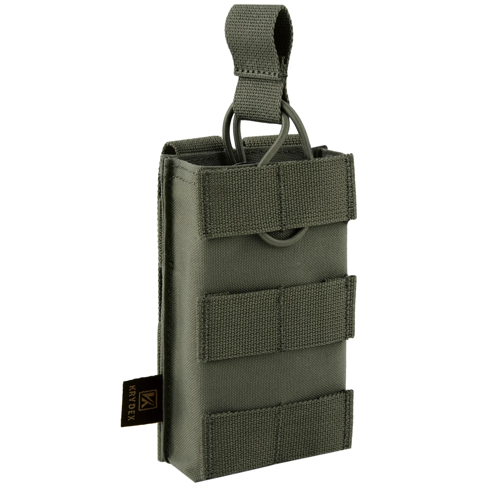 KRYDEX Tactical 556 Mag Pouch Single MOLLE Magazine Carrier Holder Open Top Modular Tool Bags for M4 M14 M16 AR-15
