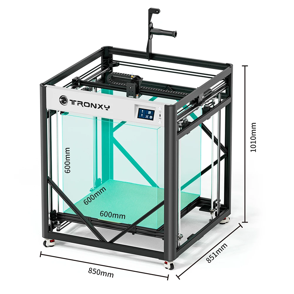 Imagem -02 - Impressora com Perfil de Extrusão Veho600 Pro v2 Tamanho de Impressão Grande Estrutura do Quadro Guia Ferroviário de Eixo Duplo 600x600 mm Tronxy3d