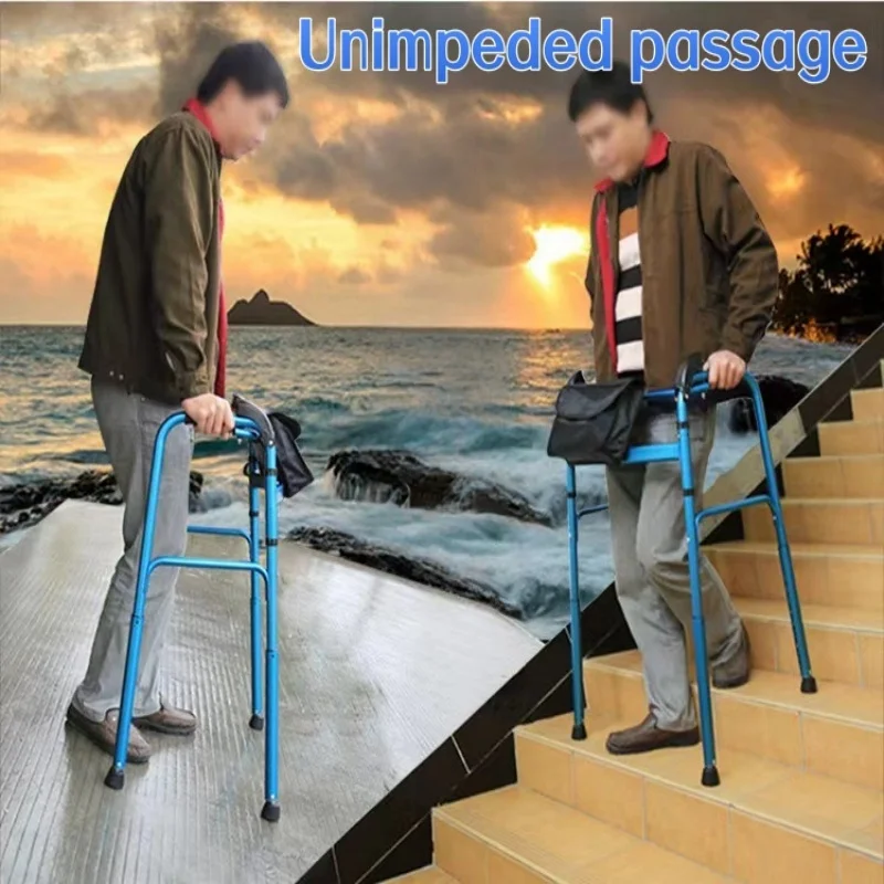 

Elderly Walker Walking Aid Stair Climbing Walker Self-adjusting Extendable and Foldable Handrail Frame Baby Leg Trainer