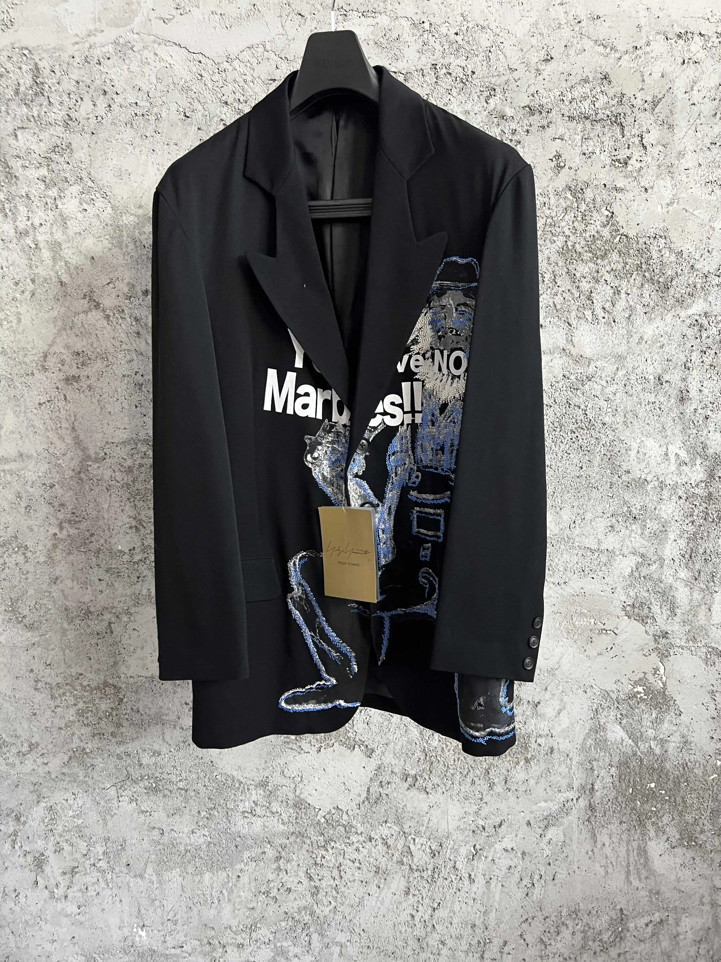 

TOP-YAMAMOTO Ten-thousand-stitch laborer embroidery print Casual suit jacket for men