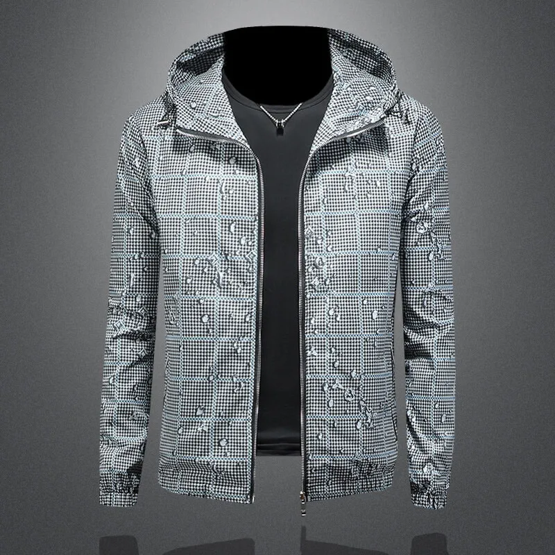 

Casual Hollow out Jaet 2026 New Sle Men's Faion Urban Polyester Long Sve Zipper Closure Hooded Jaet for All Seasons