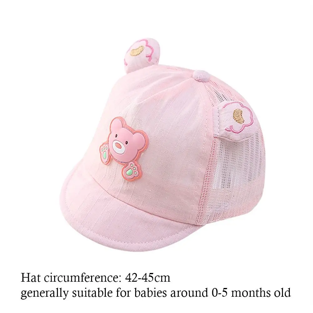 Soft Cotton Baby Baseball Cap Casual UV Protection Thin Breathable Baby Sun Cap Cute Cartoon Sunshade Baby Hat Outdoor