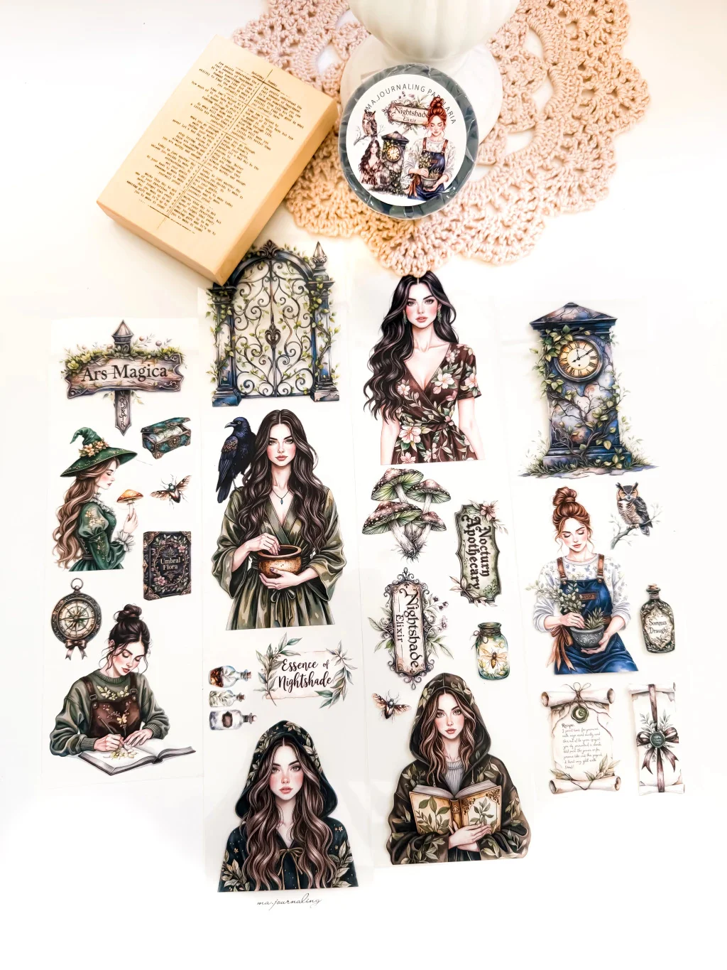 Ma. Journaling Dark Style Night Halloween Washi Masking Pet Tape Europäische und amerikanische Mädchen,