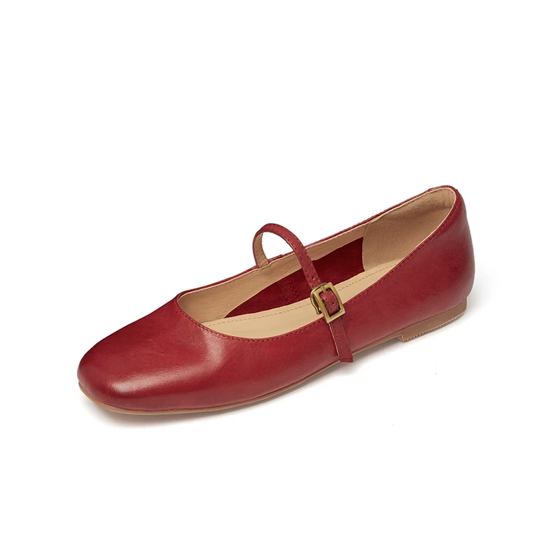 

Women Flats Spring Autumn One Strap Buckle Ladies Basic Mary Jane Round Toe Flats Simple Style Daily Shoes Spring Autumn Shoes