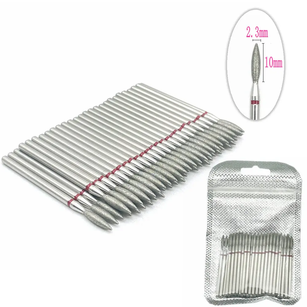 50 Cái/bộ Kim Cương Xay Cắt Mài Bur Khoan Nha Khoa Xay Đánh Bóng Răng Burs Móng Khoan 2.35Mm Vít