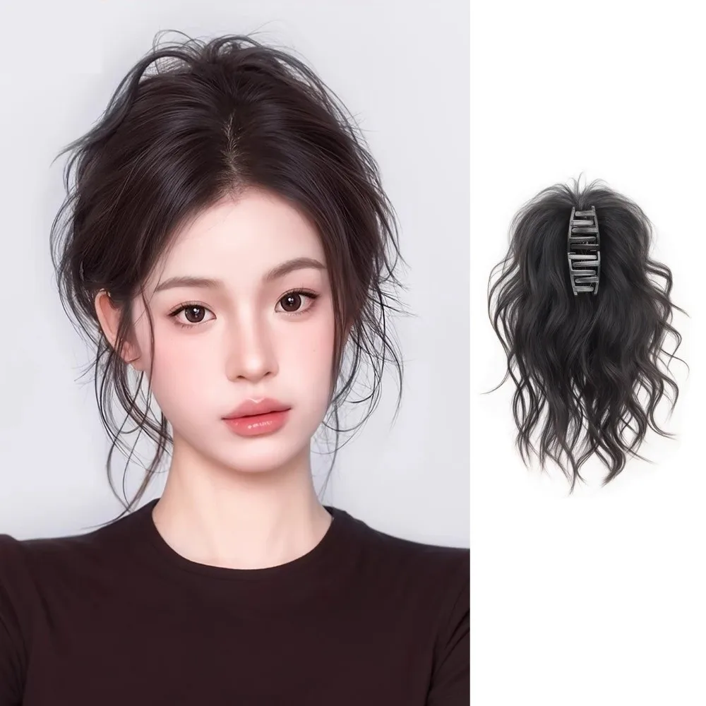 

New Synthetic Hair Bun Claw Clip Curly Hair Fluffy Wig Hair Clip Long Hair Black Bun Head Wig Hair Tie Women