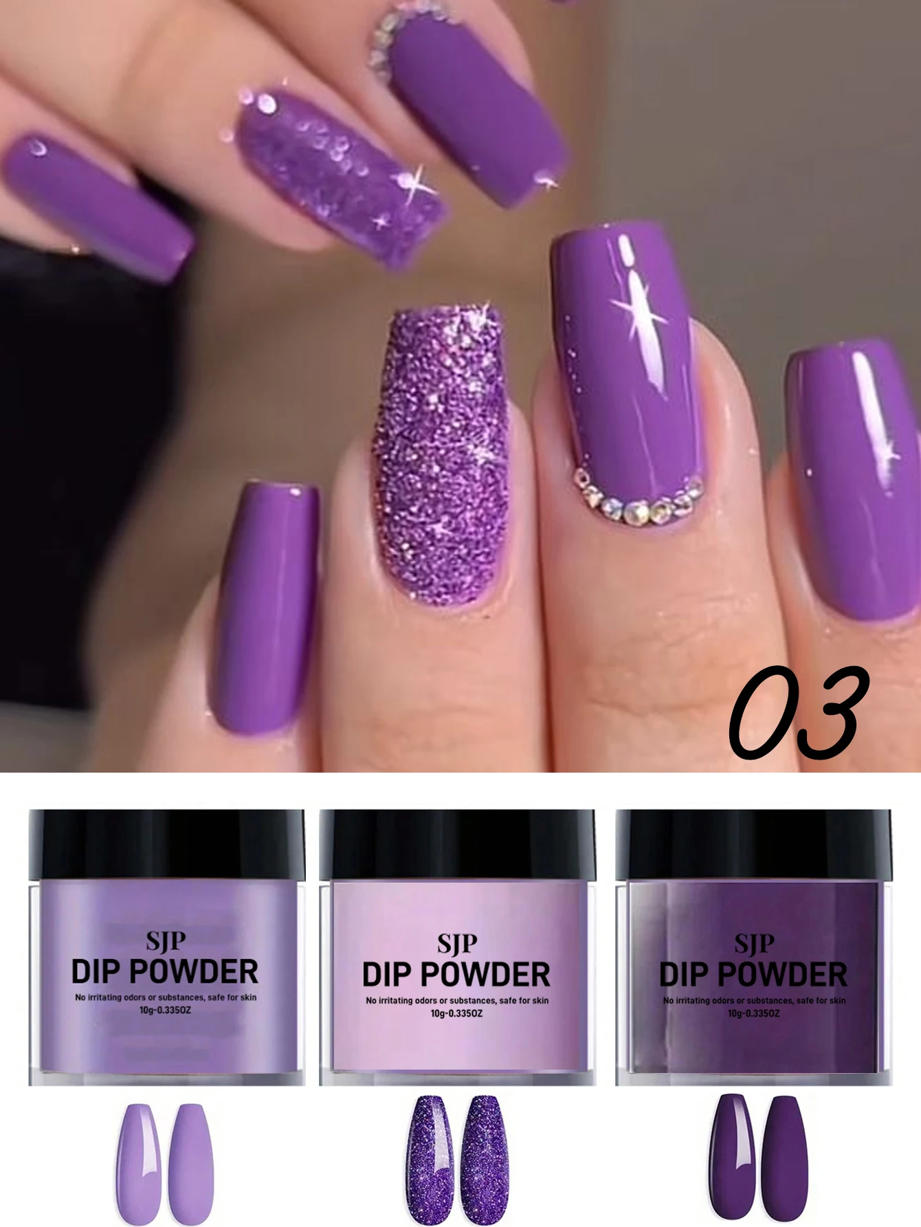 3 pièces kit de poudre acrylique Bourgogne Dip poudre ensemble d'ongles bleu sauge vert gris nuances, Al Seasons 6 couleurs trempage poudre Starter Kit