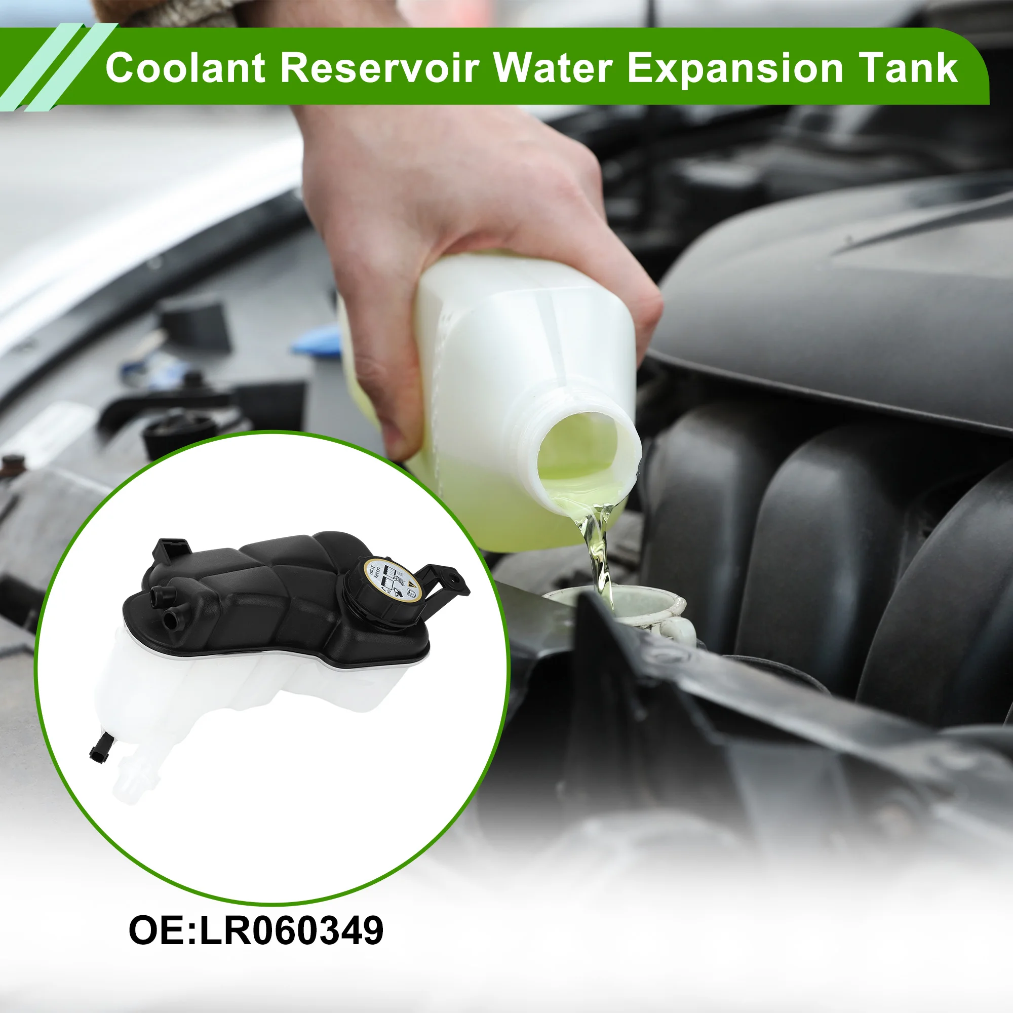 UXCELL No.LR060349 Coolant Reservoir Water Expansion Tank for Land Rover Discovery Sport 2.0L Heat Resist Coolant Bottle