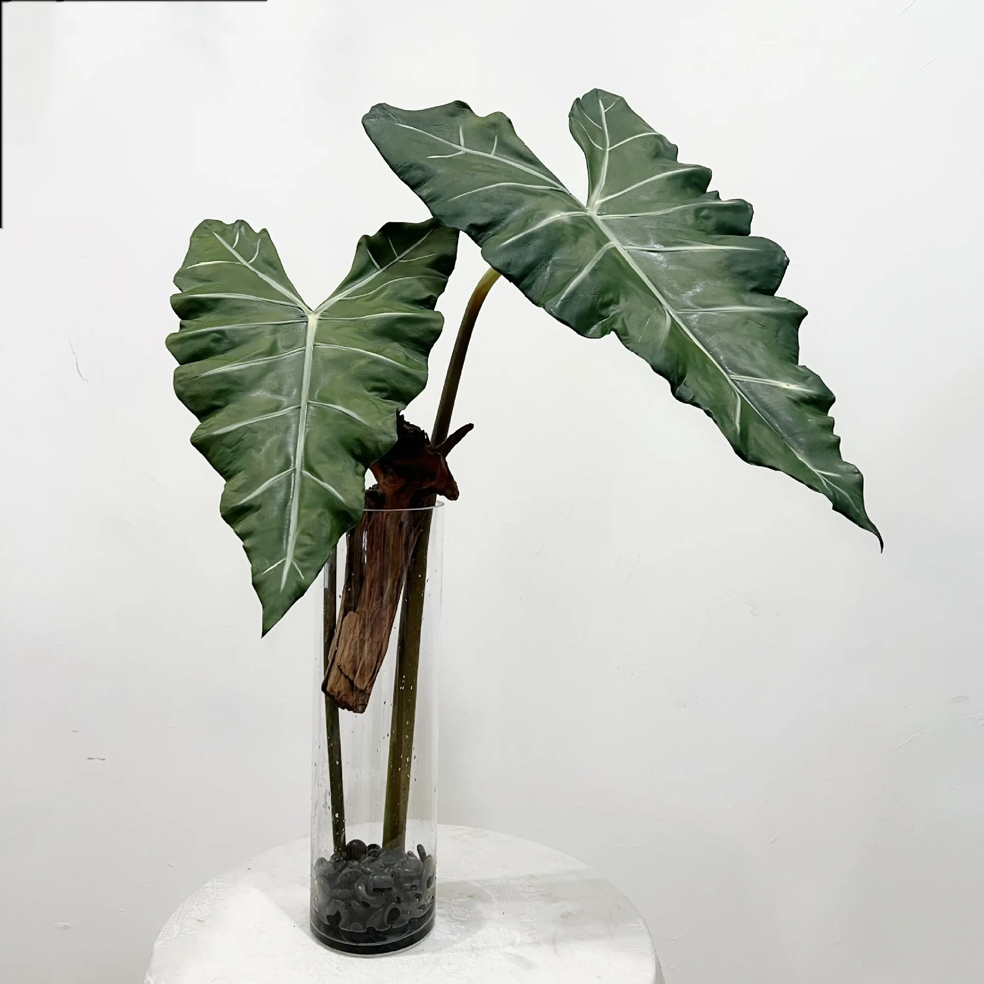 Simulated Long PU Hand-feel Green Plant Large Leaves Indoor Home Decoration Party Table Flower Arrangement Wedding Flowers
