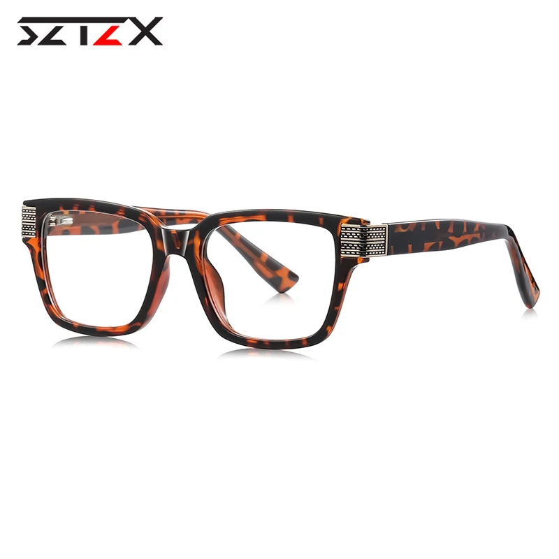 

SZTZX новые модные очки для чтения в квадратной оправе с защитой от синего света, мужские и женские оптические очки по рецепту, индивидуальные очки для близорукости