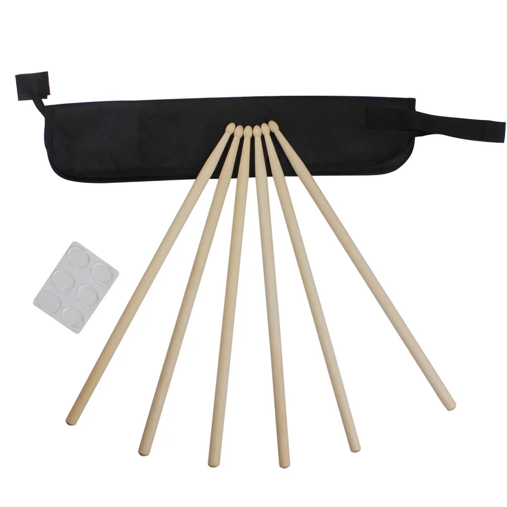 

3 Pcs Drum Stick Bag Accessories Maple Sticks Sturdy Drumsticks with Musical Parts Wooden