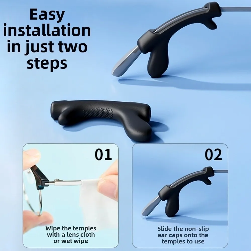 10Pcs Silicone Anti-Slip Ear Hooks Anti Fall-Off Soft Eyeglass Ear Grips Eyewear Retainers Sunglasses Holders