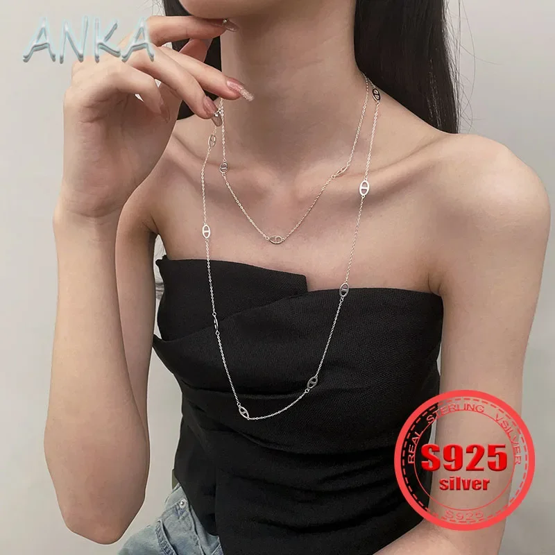 silver 925 necklace pig nose k gold necklace high quality simple geometric collarbone chain jewellery women gold 925 necklace